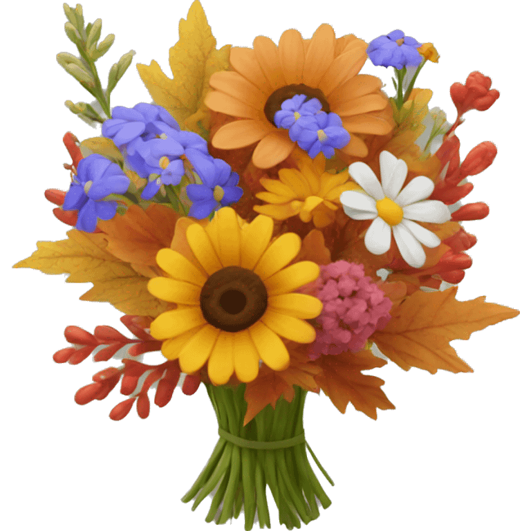 Autumn flower bouquet with wild flowers emoji