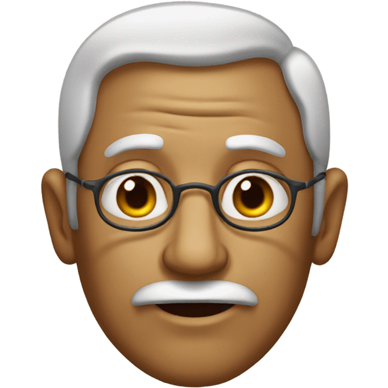 Old man with a eggplant on his cheek emoji