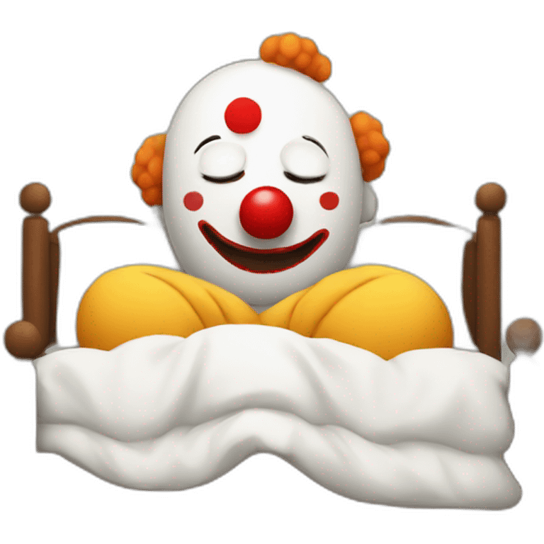 clown sleeping in bed emoji