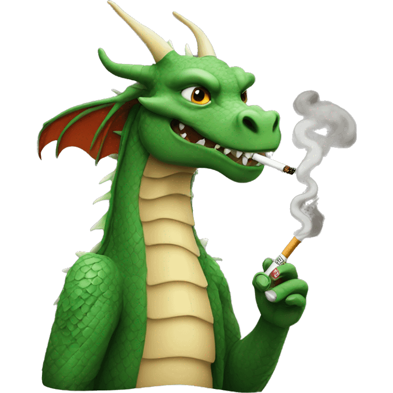 Dragon smoking a cigarette  emoji