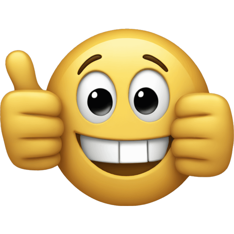 Emoji face with thumbs up emoji