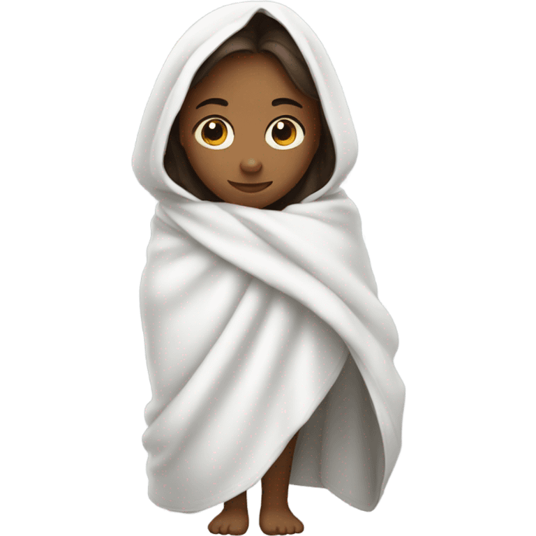 Girl in white blanket  emoji