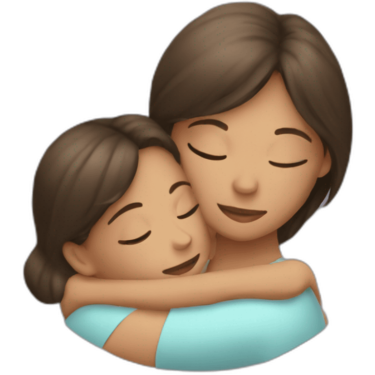 Mom daughter hugging  emoji