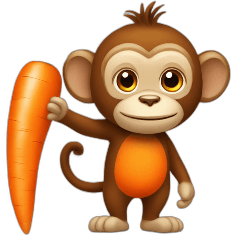 Beautiful carrot shaped monkey emoji