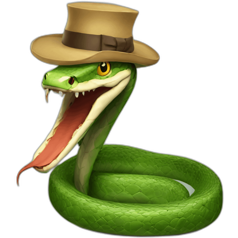 Giant snake with a hat emoji