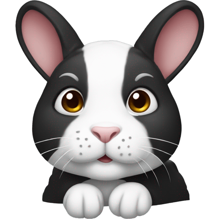 Black and white Rex rabbit emoji