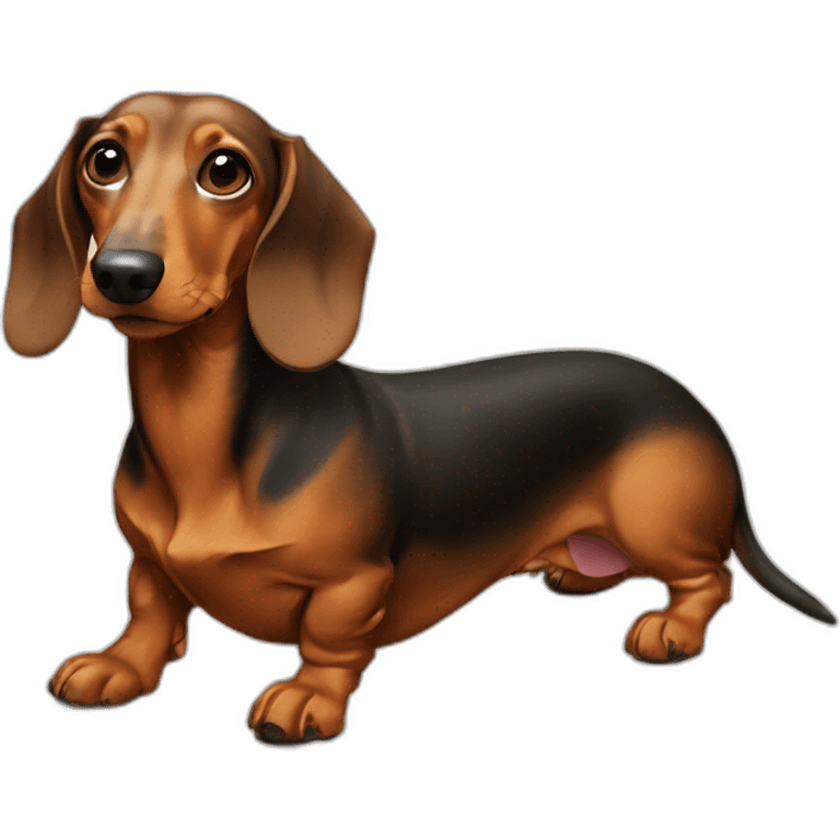 dachshund no meio de dois pães  emoji