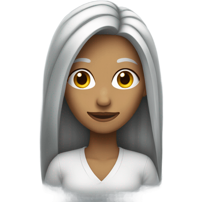 Back to silver long hair on female  emoji