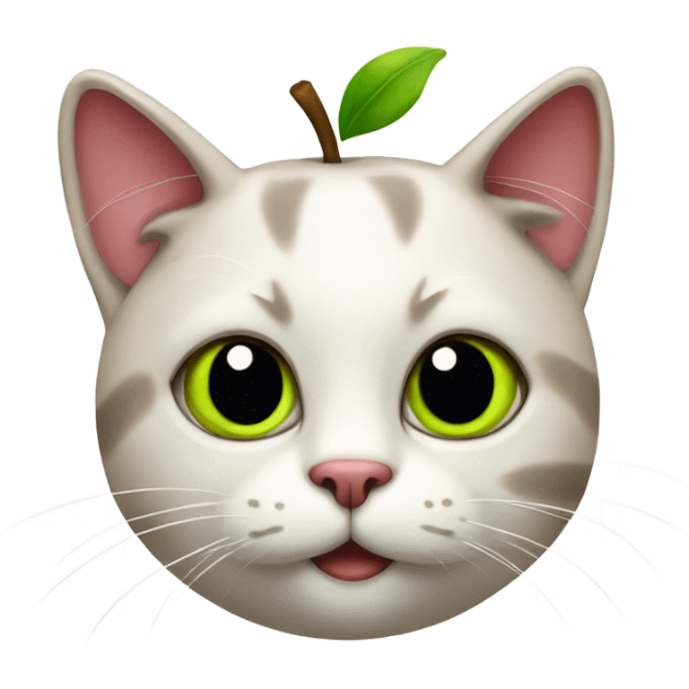 Cat wearing a Apple  emoji