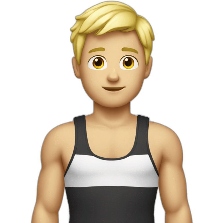 blonde boy in lifeguard tank top  emoji