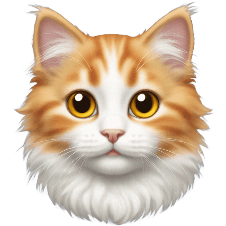 orange and white fluffy kitty emoji