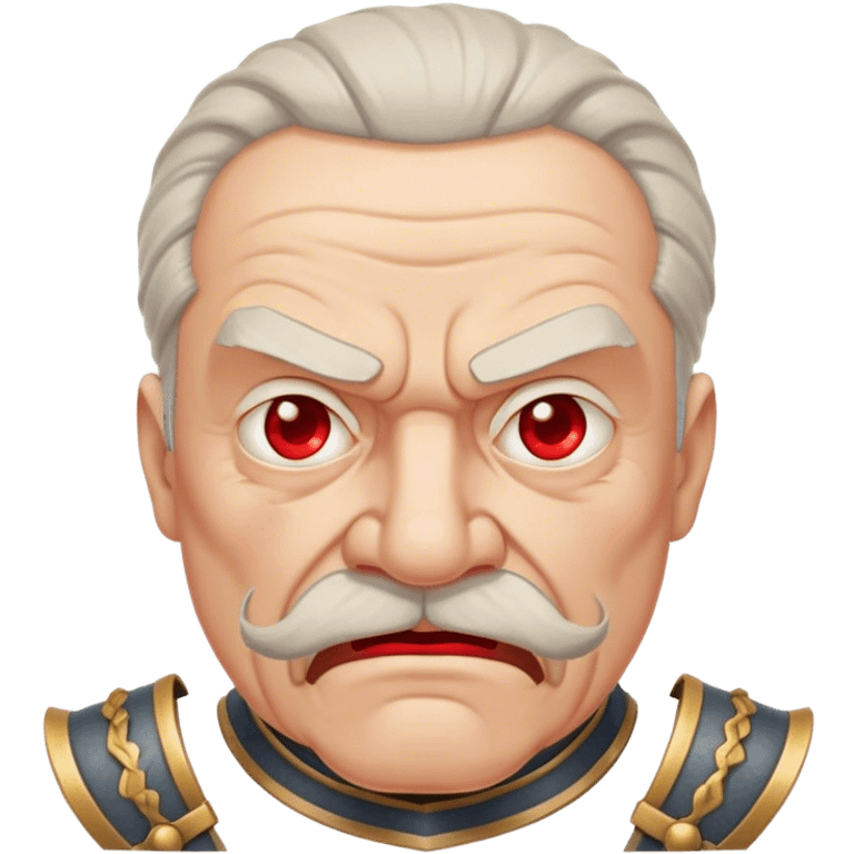 Old man with red moustache , angry face , warrior  emoji