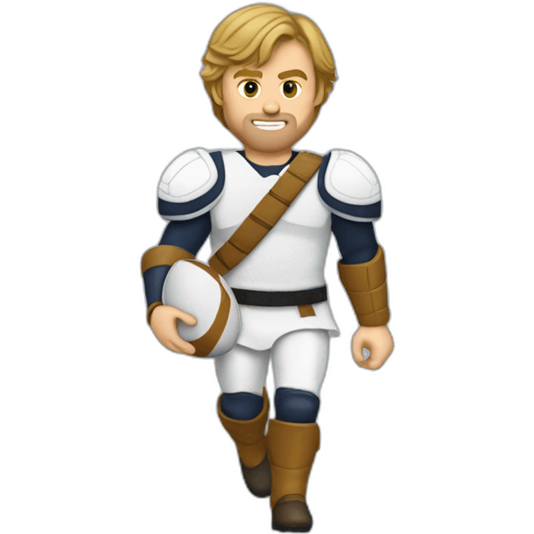 Luke Skywalker jouant au rugby emoji