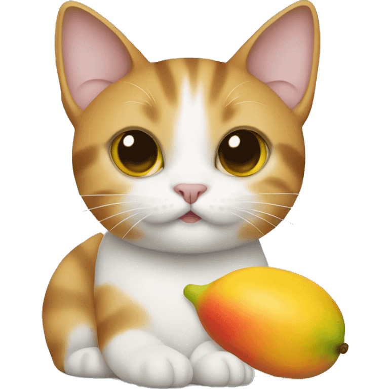 cat holding mango emoji