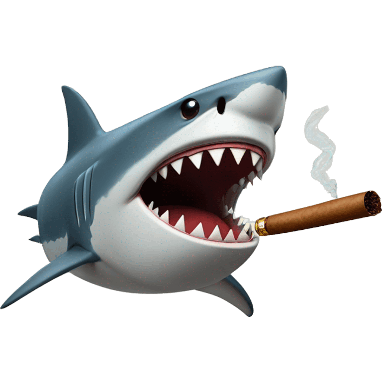 shark smoking a cigar emoji