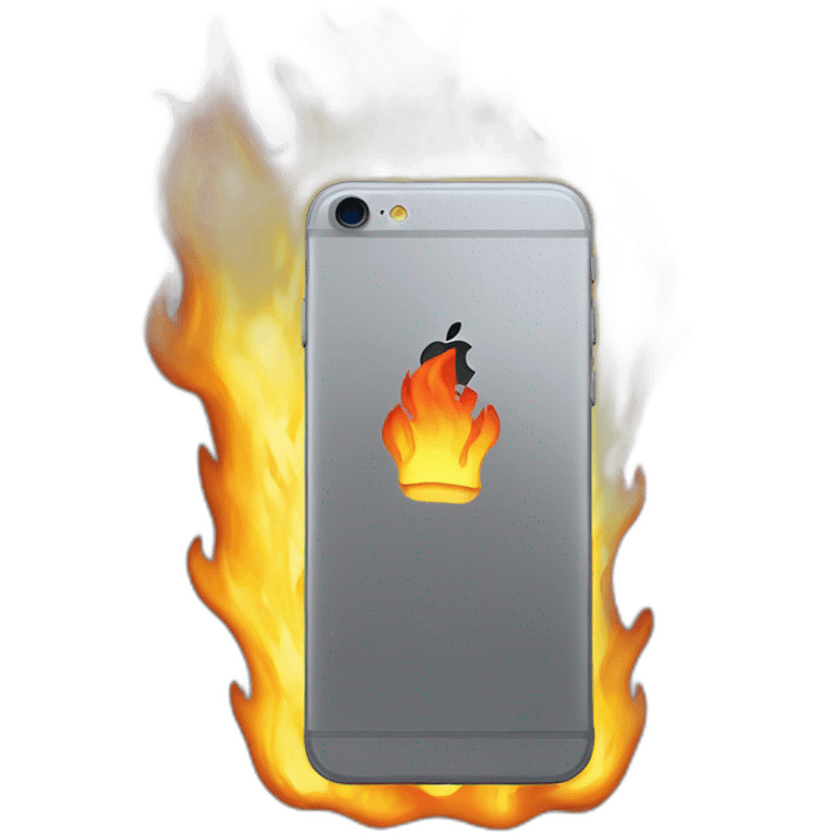 apple iphone on fire emoji