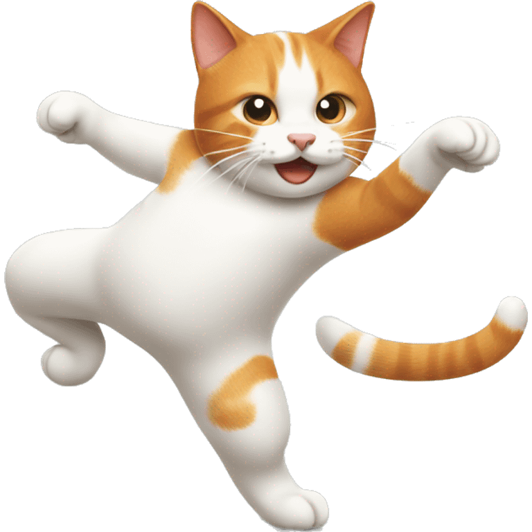 Ginger and white cat dancing  emoji