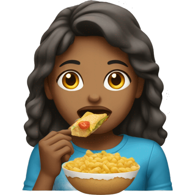 Girl eating food emoji