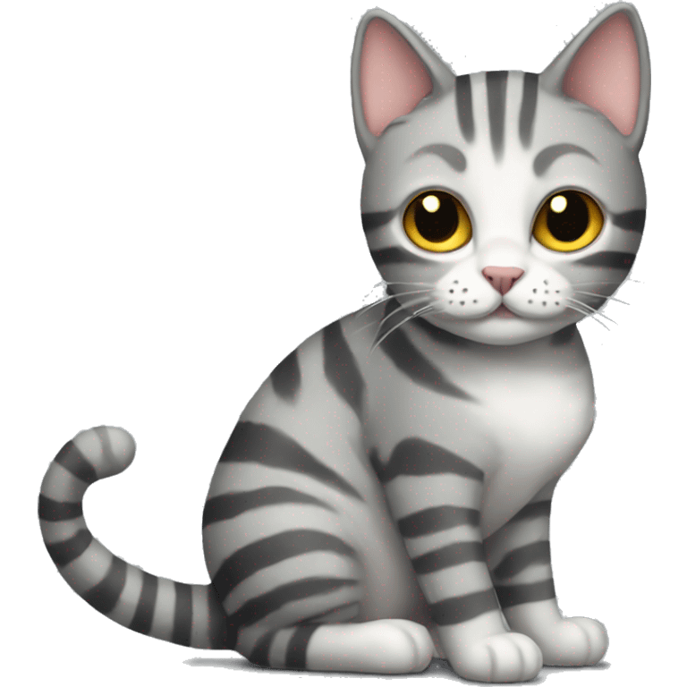 Grey striped cat emoji