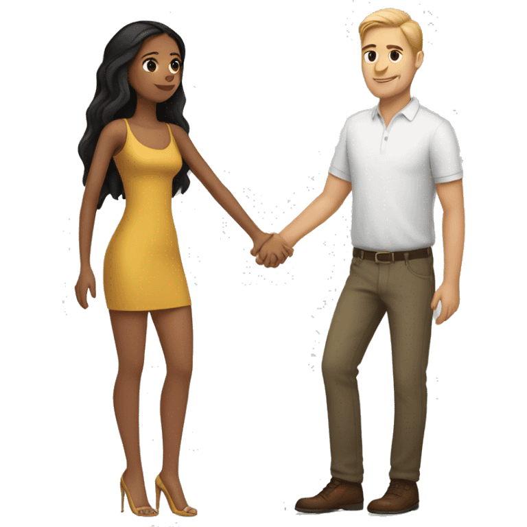 latina girl holding hands with white man emoji