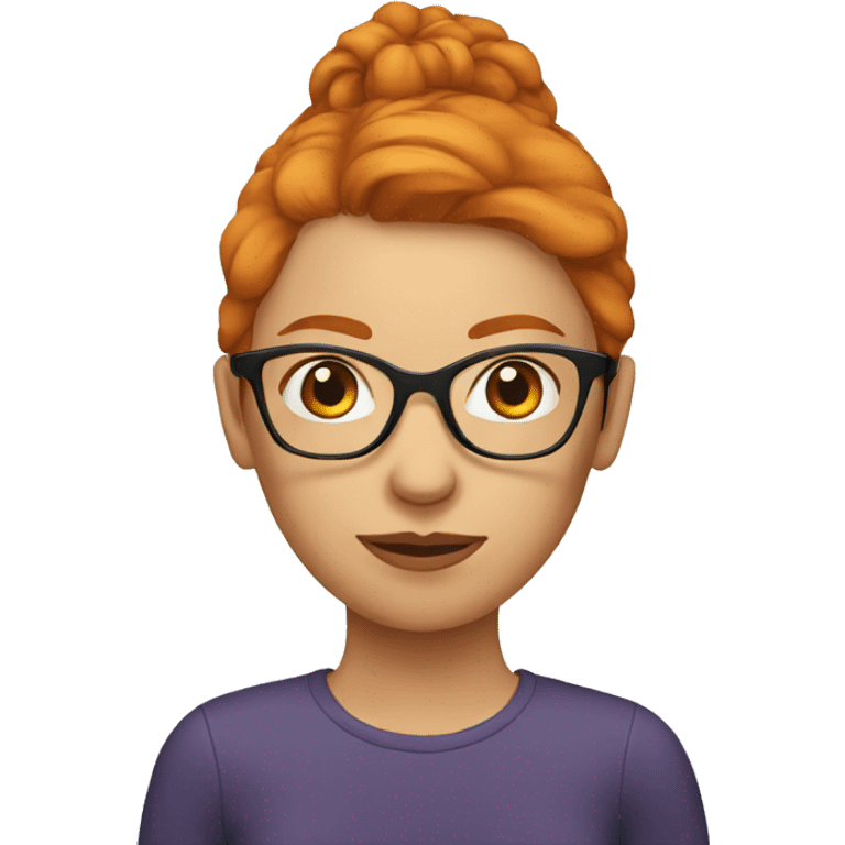 Woman straight ginger head with glasses emoji