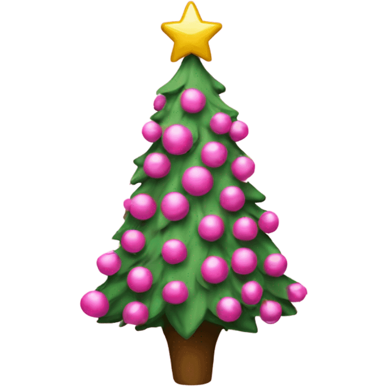 Christmas tree that is pink emoji