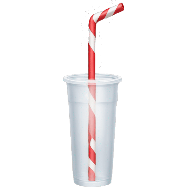 a plastic straw red and white emoji