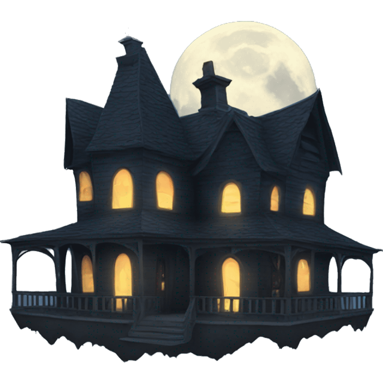 Haunted House Moon emoji