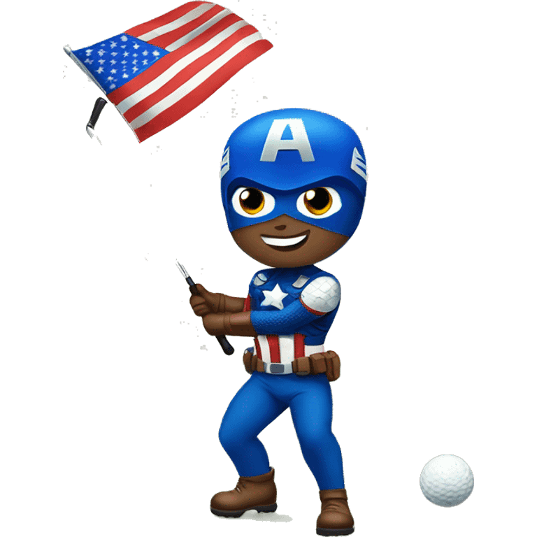 Captain America golfing emoji