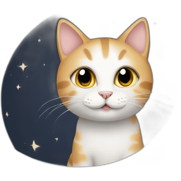 ONE CAT IN A MOON emoji