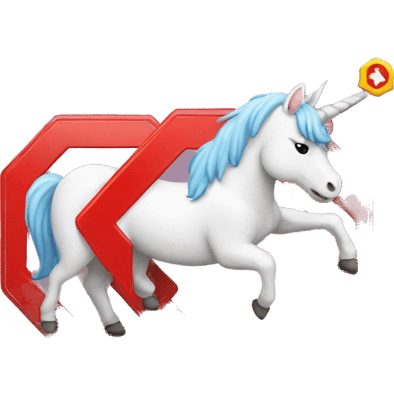 unicorn with stop sign emoji