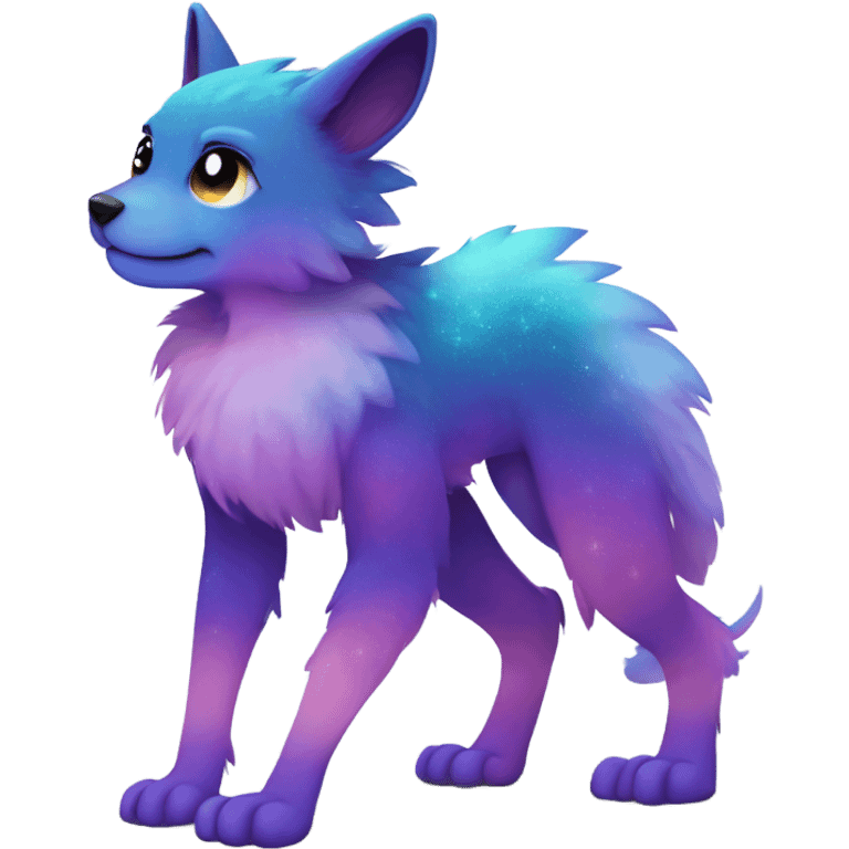 gradient-Sparkle-nebula-fursona anthropomorphic furry Fakémon full body emoji