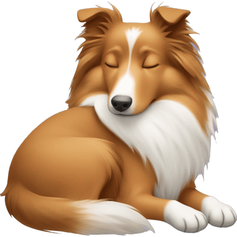 sleeping shetland sheepdog emoji