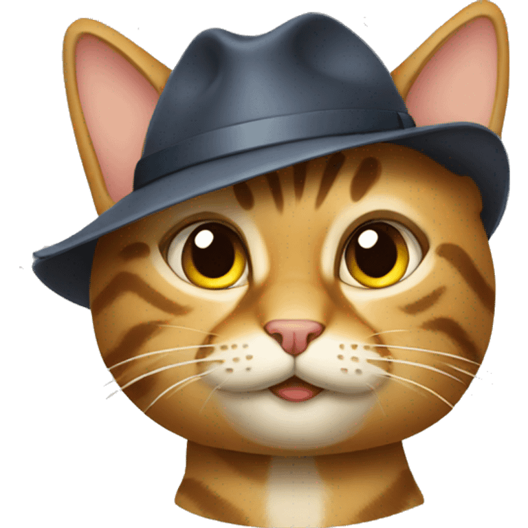 Tabby cat as a detective emoji