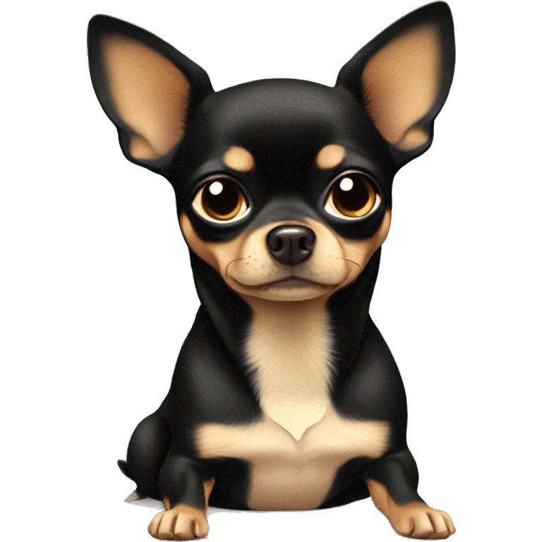 Black tan chihuahua broken heart sad emoji