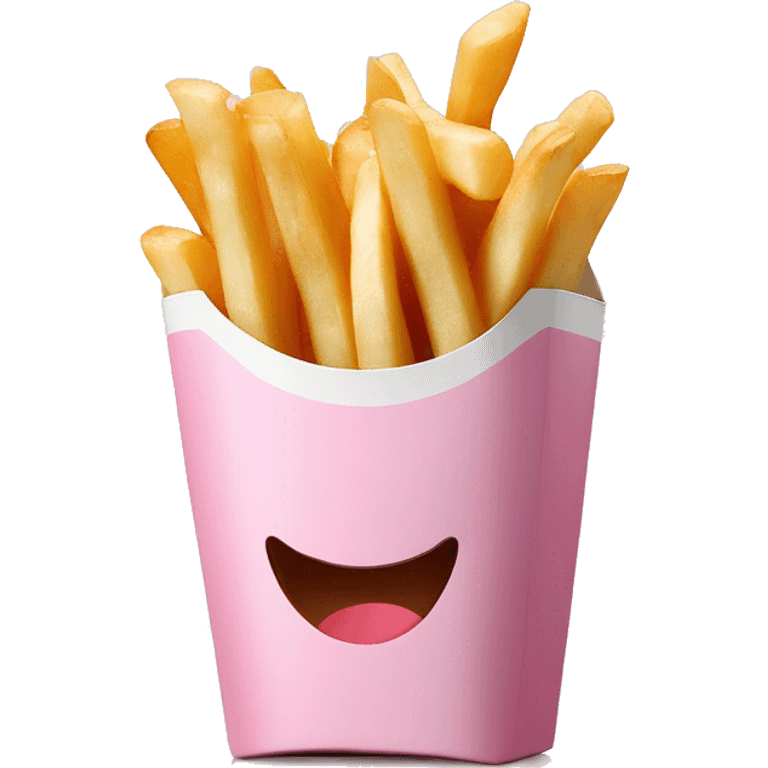 A light pink McDonald’s French fry box with fries in it emoji