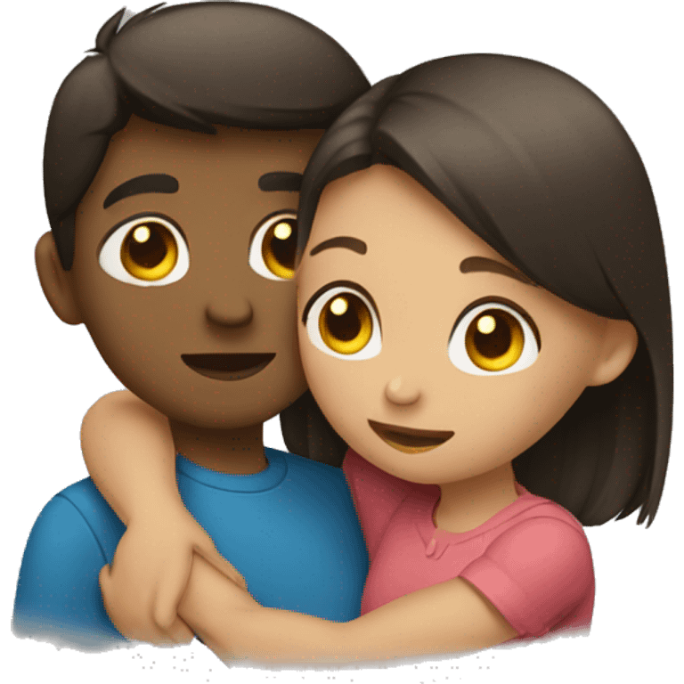 Girl hugging boy emoji