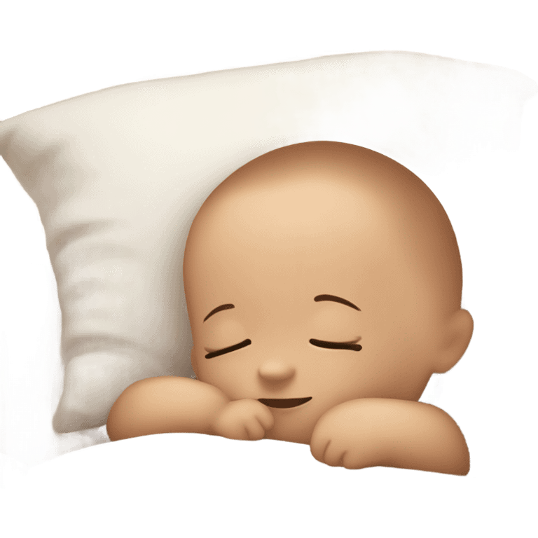 Baby sleeping with smile and drool emoji