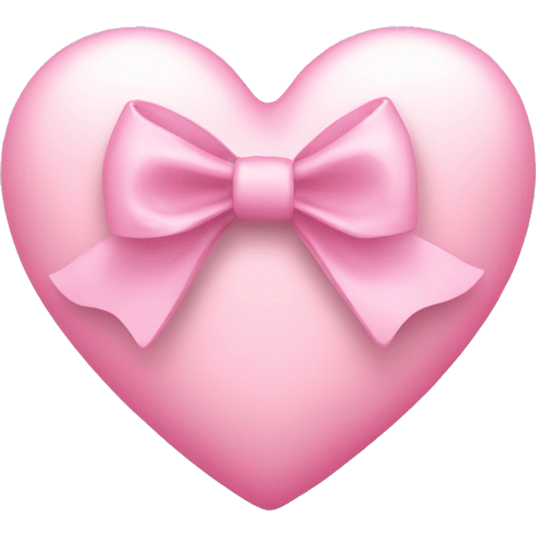 Light pink heart with coquette bow emoji