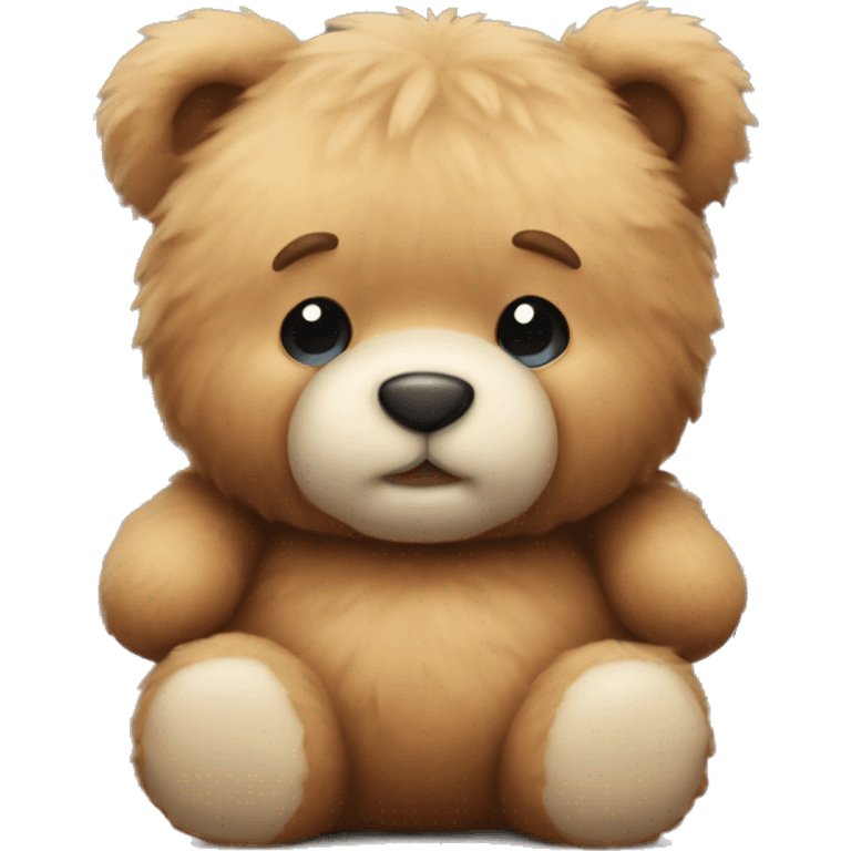 Fluffy cute chubby teddy bear emoji