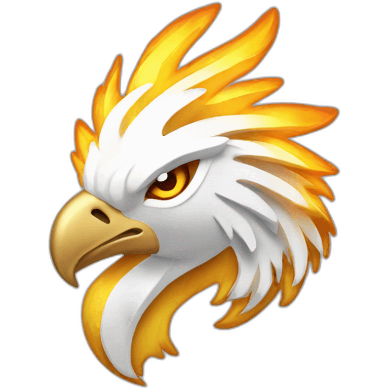 White Gold Phoenix Fire Head emoji