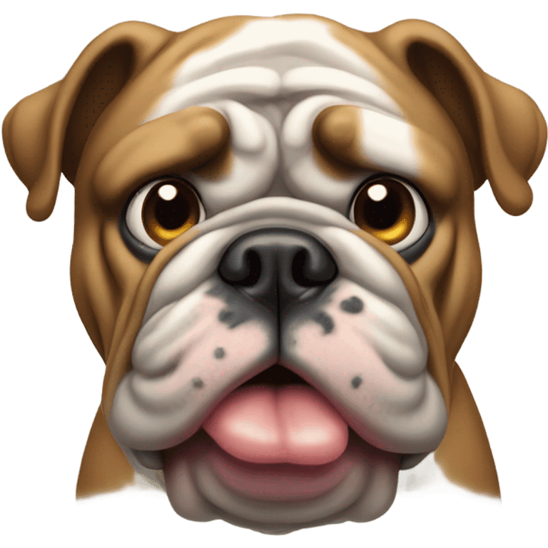 Troll-like English bulldog emoji