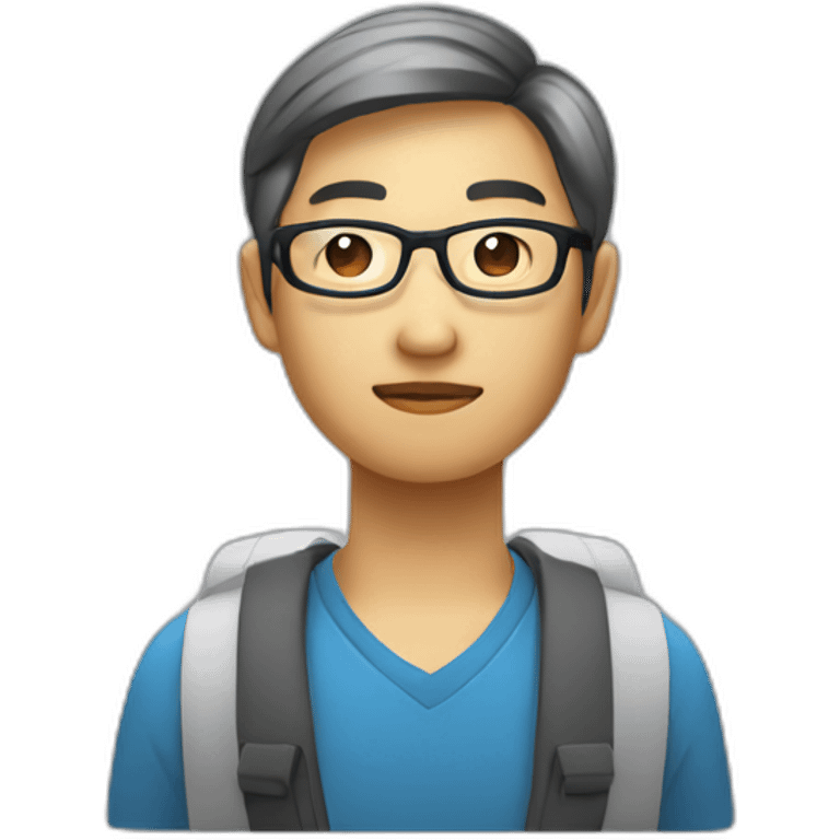 Apple style Asian developer with glasses emoji