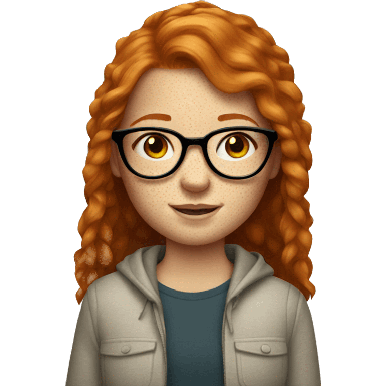 ginger girl with glasses and freckles emoji