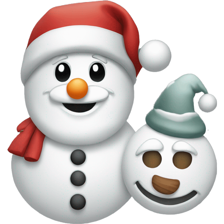 snowman and santa emoji