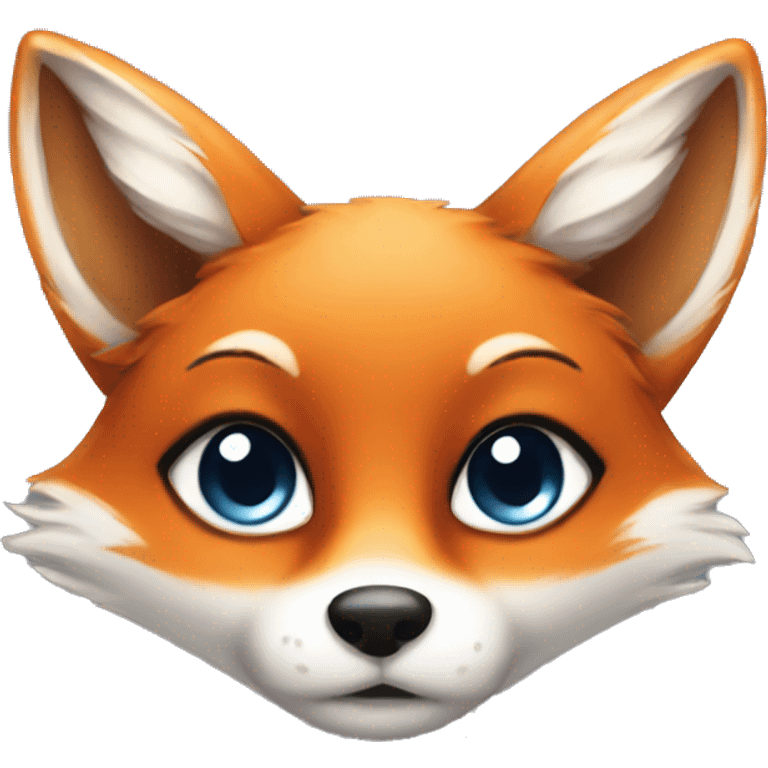 Cute fox face with eye wing make up emoji