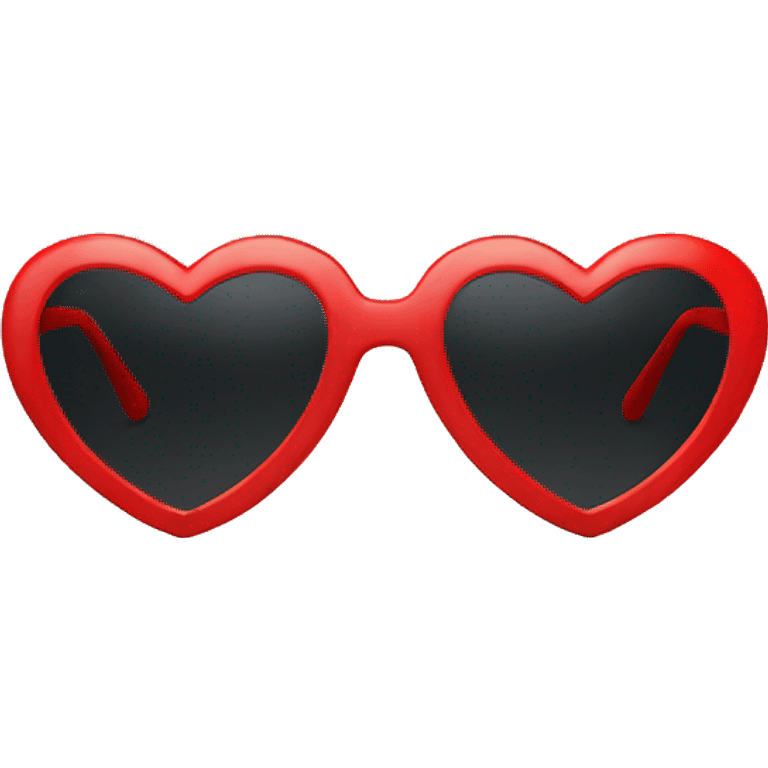 Red heart shaped sunglasses with black lens emoji