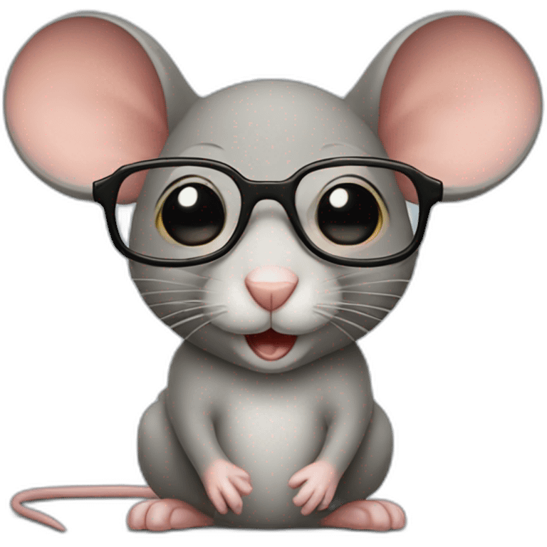 Mouse with glasses emoji