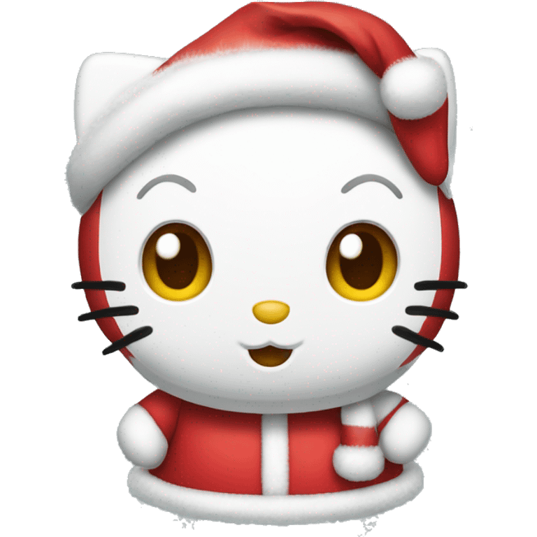 Hello Kitty wearing a santa hat Christmas emoji