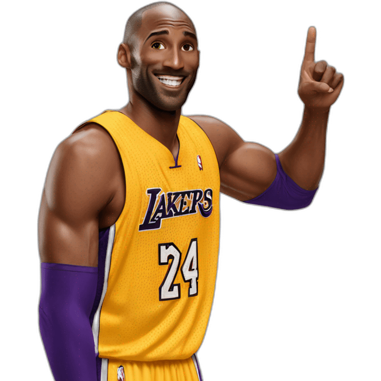 Kobe Bryant points his finger up in warning emoji